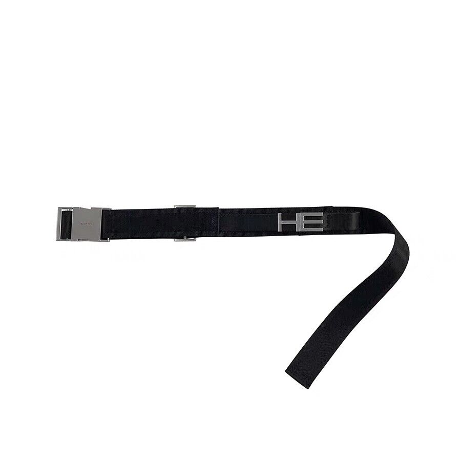 H E Letters Heliot Style Emil Metal Carabiner Silver Buckle H E Letters Heliot Style Emil Metal Carabiner Silver Buckle