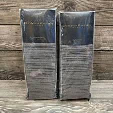 Donna Karan Radiance Quilt Jacquard Set/2 Euro Shams Charcoal Gold 26”x26” $510