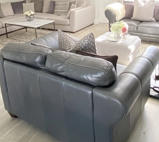 Grey Leather Sofas Dfs Baci Living Room