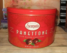 Empty Scarpato Panettone Glazed Chestnuts Can with Lid large no nuts included