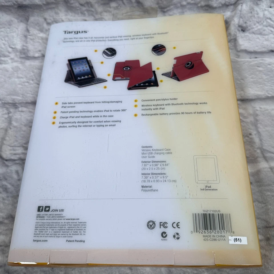 Targus Versavu Ipad 3rd Generation Case With Keyboard Stand Stylus Storage - Image 3 of 4