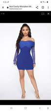 New XL Fashion Nova Royal Blue Not Exactly Mistaken Mini Dress Prom Party Dress