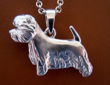 Large Sterling Silver West Highland White Terrier Standing Study Pendant