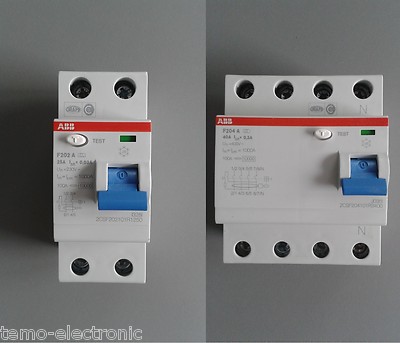 ABB - FI-Schalter FI-Schutzschalter 2/4 polig - F202/F204 , 25/40/63A, wählbar  