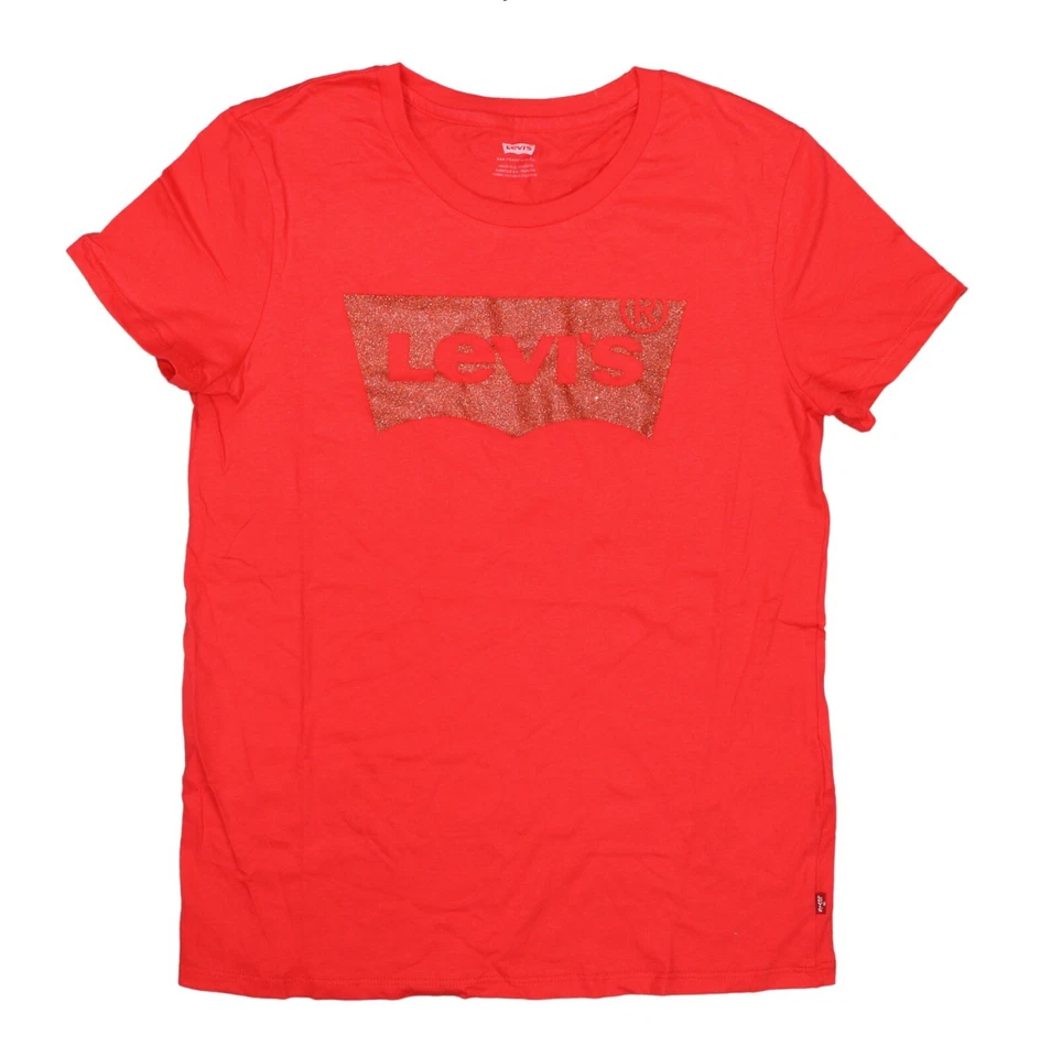 Camiseta Levi's Perfect Tee 2.0 Brillo Logo Gráfico Manga Corta Cuello Redondo Nueva con Etiquetas