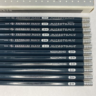 Eberhard Faber Microtomic Hi Density Graphite Drawing Pencils 600 3H Box Of 12
