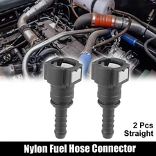 2pcs Fuel Line Quick Connect Straight Barb Adapter for 3/8 to 5/16 Rubber Tube