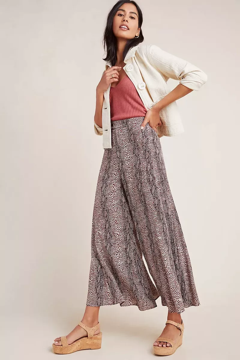 Wide leg top snake print pants
