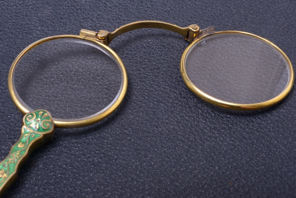 ✅ APLICACIÓN GAFAS ANTIGUAS LORGNETTE. +3 DIOPTRÍAS +-1890 ORO RELLENO DOBLE Foto 2 de 4