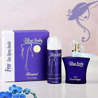 Rasasi Blue Lady Eau de Parfum Spray 40ml & Deodorant Spray Set brand new