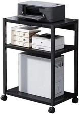 2/3 Ebenen Druckertisch Druckerständer Höhenverstellbar, Arretierbaren Rädern