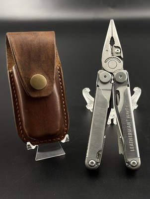 Leatherman Wave Plus Multi-tool & Custom Wet Molded Leather Sheath, Perfect!