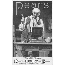 PEARS SOAP The Old Shaver Victorian Advertisement 1895