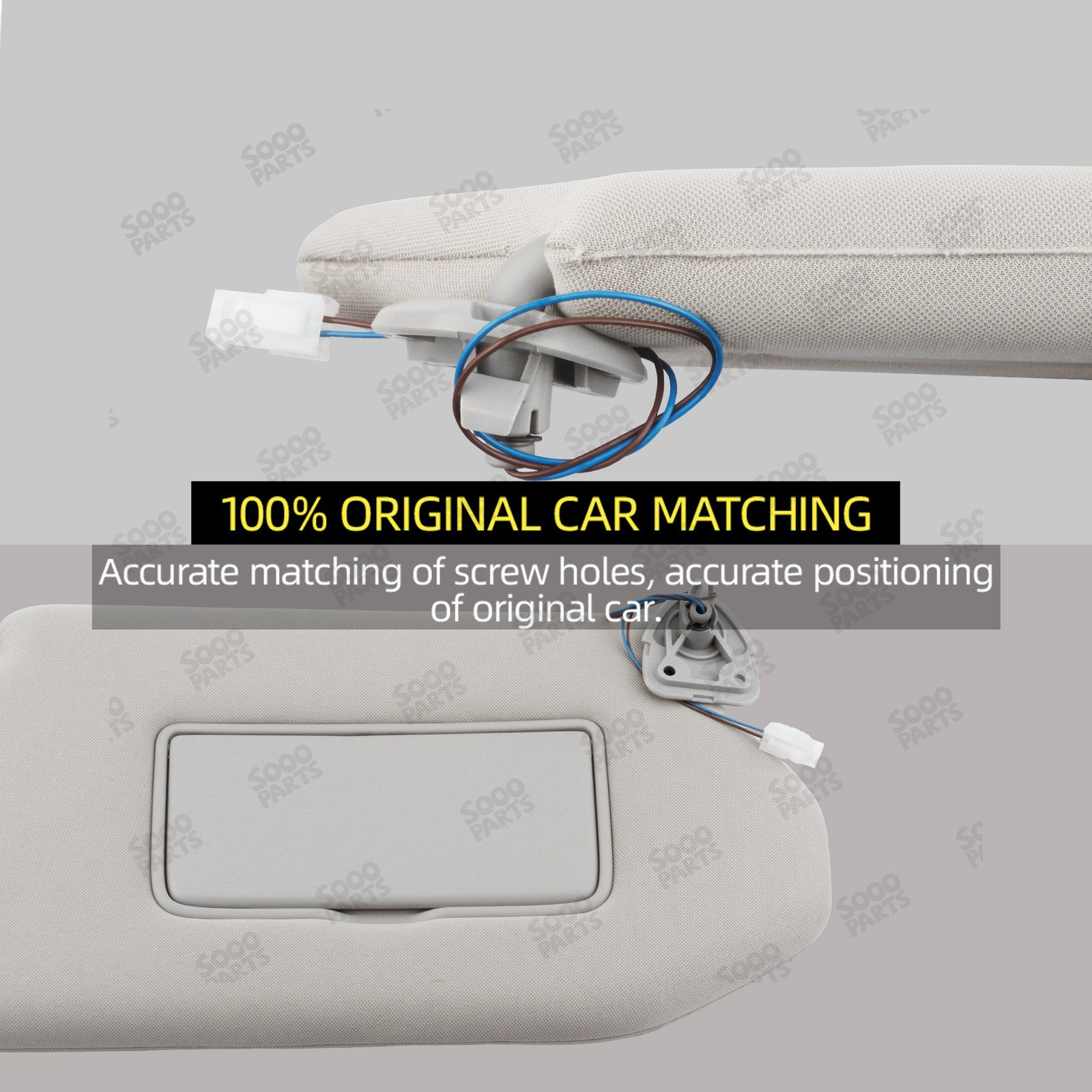 Pair Left & Right Gray Sun Visor For 13-18 Nissan Pathfinder 14-17 Infiniti QX60