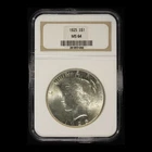 1925 $1 Silver Peace Dollar NGC MS64- Free Shipping USA