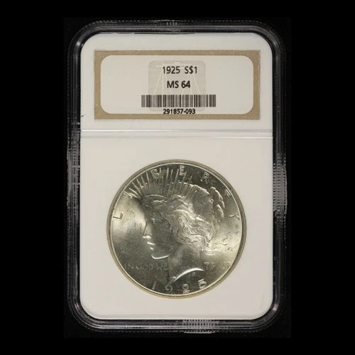 1925 $1 Silver Peace Dollar NGC MS64- Free Shipping USA