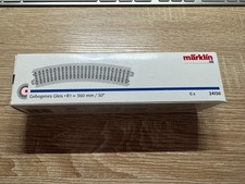 6 Märklin Voie C 24130 Voies Courbé 360 MM 30° comme Neuf en Emballage D'Origine