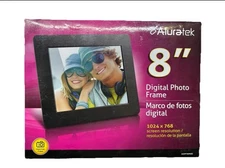 Aluratek 8” Color LCD Digital Photo Frame 1024 x 768 Screen Resolution ADPFWM8