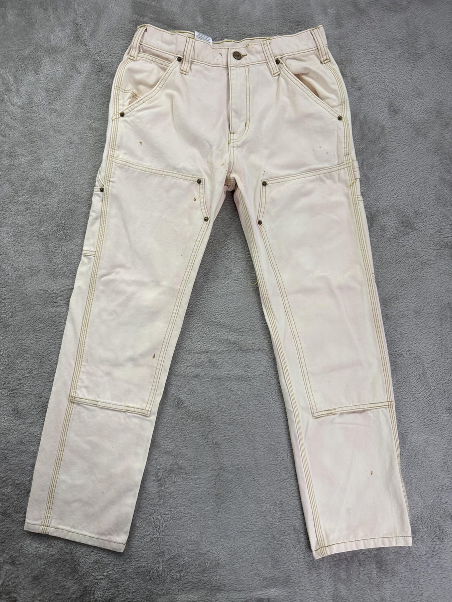 Carhartt Pants Mens 32x30 White Double Knee Distressed Carpenter