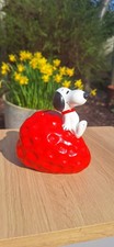 Snoopy Peanuts Strawberry Piggy Bank Coin Bank Figure Vintage Retro