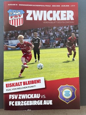 Stadionheft, Fanzine, Zwicker, FSV Zwickau- FC Erzgebirge Aue, Sachsenpokalfinal