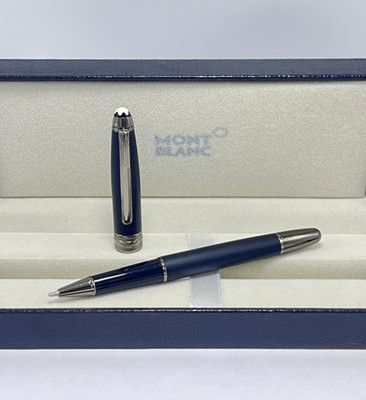 Nice Montbanc Meisturstuck Black Body + Grey Clip Ballpoint Pen l Black Ink