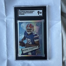 2022 BOWMAN CHROME UNIVERSITY #52BF-6 ANTHONY RICHARDSON SGC 9 MINT COLTS RC