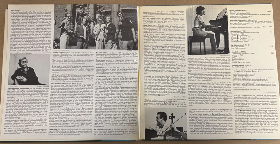 RIKS LP 21 Rosenberg Lidholm Alldahl Holewa Grammofonkonsert 1972 Cello & Piano - Image 4 of 4