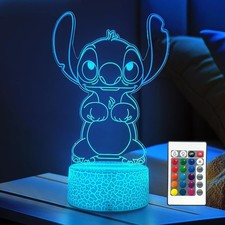 3D Illusion Night Light with Remote  LED Bedroom Lamp for Kids Gift