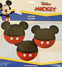 Disney Junior Jr. Mickey Mouse Birthday Party Paper Lanterns Set of 3 Boys Girls