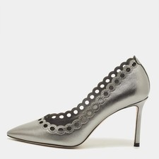 Jimmy Choo Size 36 Silver Leather Pumps