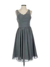 Azazie Women Gray Cocktail Dress S