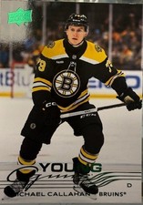 25-26 UD Series 1 Holiday Edition Green Young Guns Michael Callahan #222 Bruins