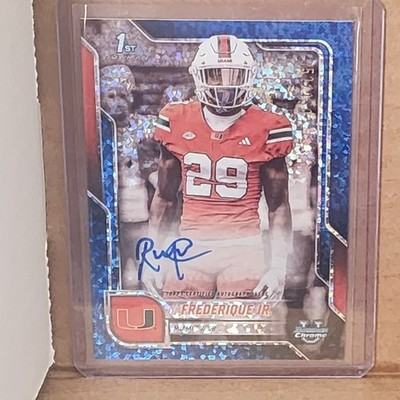 OJ Frederique 2025 Bowman Univ Chrome Blue Mini Diamond Auto #52/150 Miami