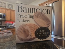 Banneton Bread Proofing Basket Set Sourdough Starter Kit 9" Round  10" Oval