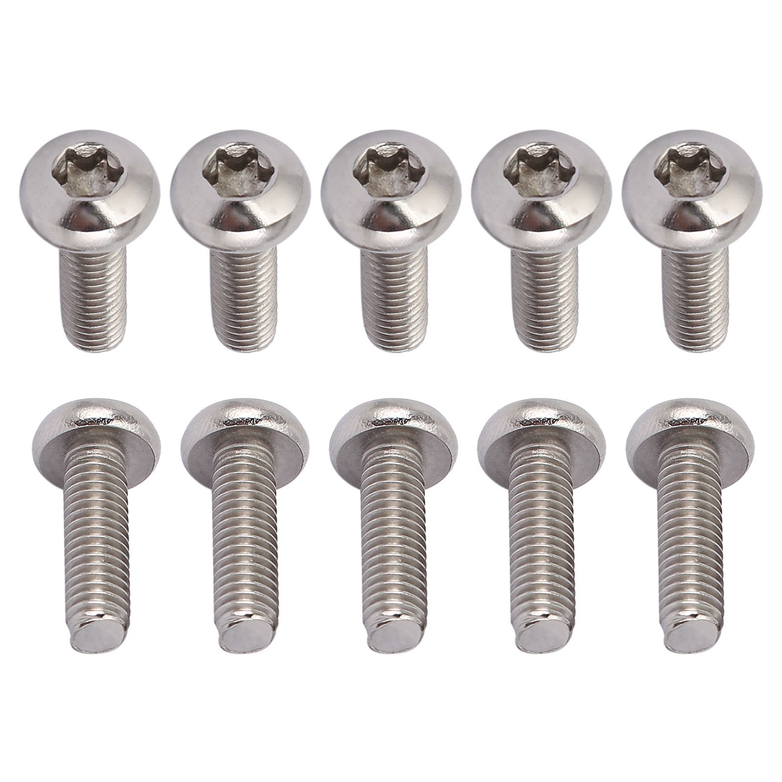 12Pack M6x20mm Pan Head Torx Screws 304 Stainless Steel Fasteners Silver