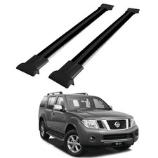 Dachträger für Nissan Pathfinder SUV R51 (2005-2013) Schwarz Querträger, 2 Stück