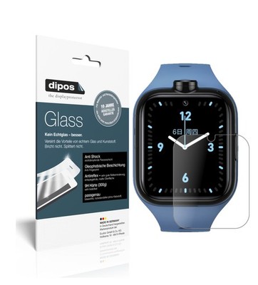 2x Schutzfolie für Xiaomi Mi Kids Watch 4 Pro matt - Anti-Shock 9H Folie dipos