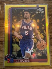 25-26 Topps Chrome Quentin Grimes Yellow Gold Refractor /275 Jayhawk Cougar #197