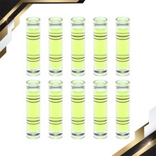10pcs Cylindrical Bubble Level 9.5mm x 40mm Mini Bullseye Spirit Levels Green