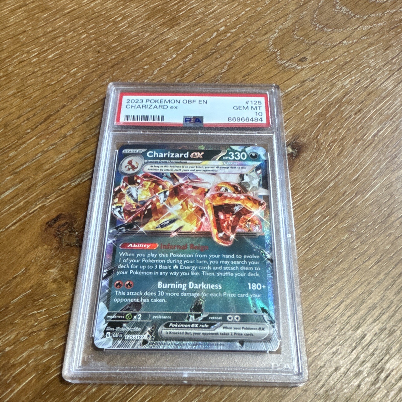 Pokemon 2023 Obsidian Flames Charizard ex 125/197 Double Rare Holo PSA 10