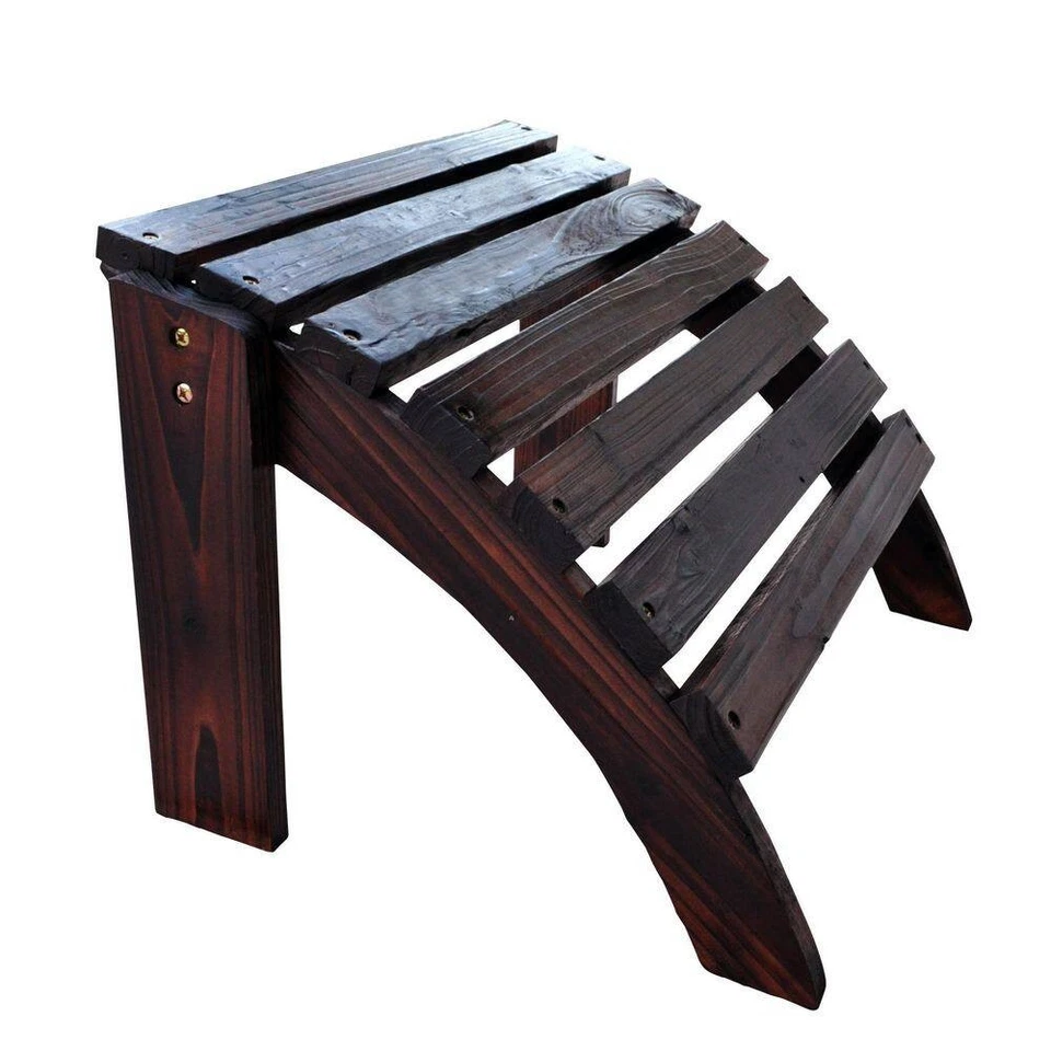 Shine Company Outdoor Ottoman 21.5"Wx13.75"H Classic w/ Wood Frame Burnt Brown - Image 4 of 4