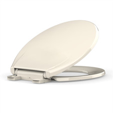 16.18 In Round Toilet Seat Almond PP Slow Quiet Close Toilet Seat Round Toilets
