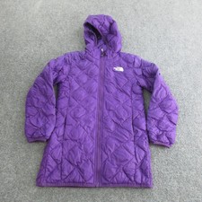 The North Face Jacket Girls Small 7/8 Purple Hooded Quilted Puffer Coat Warm