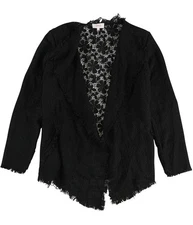Ginger Womens Lace Back Jacket, black, L