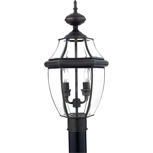 Quoizel NY9042 Bronze Newbury 2-Light 21"H Post Lantern With Clear Glass - Picture 1 of 12