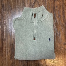 Polo Ralph Lauren Quarter Zip Green Pullover Sweater Men's Size XL