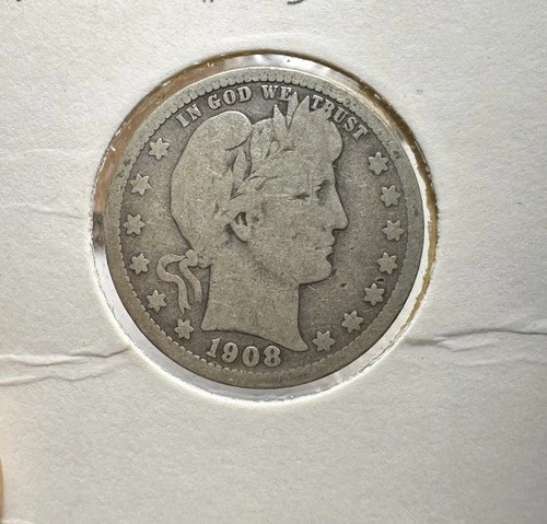 1908 O Barber Quarter