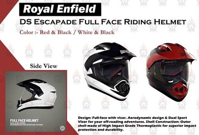 ROYAL ENFIELD WEISS & ROT ''DS ESCAPADE REITHELM MIT KLAREM VISIER''