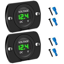 2 PCS DC Volt Meter 12V, Battery Voltage Gauge 12V, Digital Voltage Meter 1